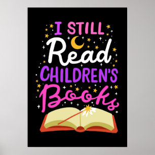 Póster Regalo de lector que aún leo libros para niños