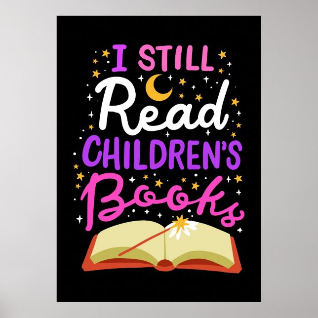 Póster Regalo de lector que aún leo libros para niños (Frente)