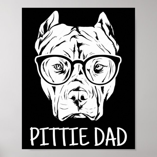 Póster Regalo de los amantes de Pitbull Dad (Frente)