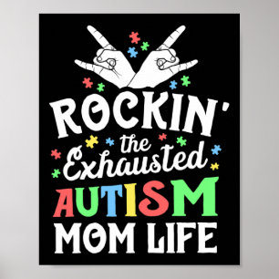 Póster Regalo de Mamá Autista Rockeando La Madre Autista