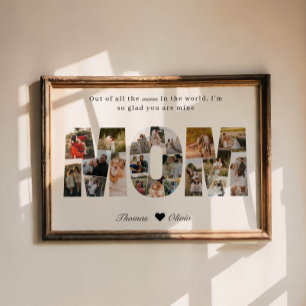 Póster Regalo de mamá de 20 Collages de fotos para el Día