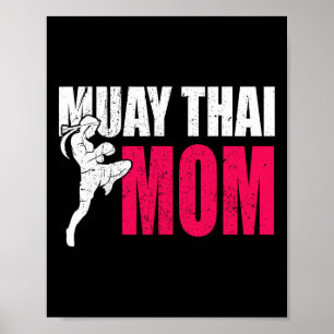 Póster Regalo de mamá de Muay Thai para mujeres Boxeo Kic