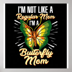 Póster Regalo de mamá mariposa, regalo de cumpleaños de m