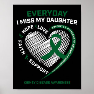 Póster Regalo de memoria Miss Mi Hija Enfermedad Renal Aw