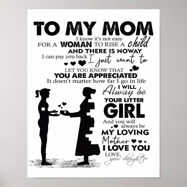 Póster Regalo de moda | Carta A Mi Mamá | (Frente)