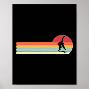 Póster Regalo de monopatín de estilo retro vintage para é
