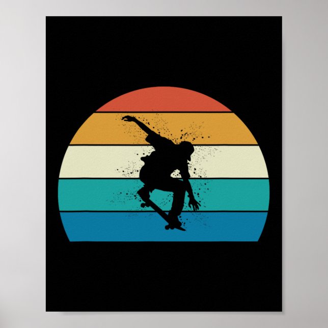 Póster Regalo de monopatín - Monopatín vintage  (Frente)