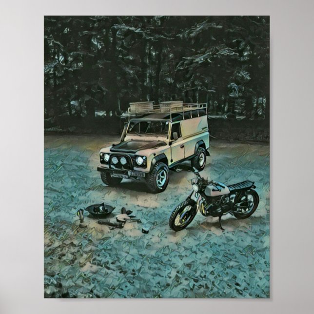 Póster Regalo de motocicleta retro (Frente)