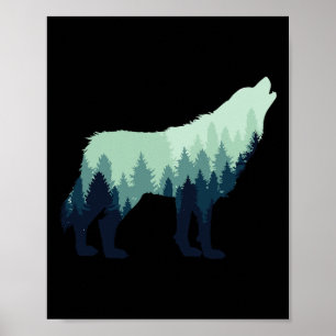 Póster Regalo de naturaleza de lobo al aire libre camping
