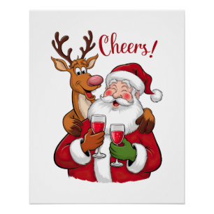 Póster Regalo de Navidad Cheer Santa Claus