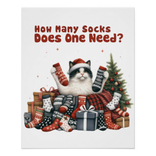 Póster Regalo de navidad cuántos calcetines necesita uno