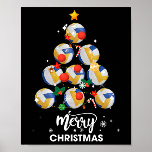 Póster Regalo de Navidad en árbol de voleibol para Navida