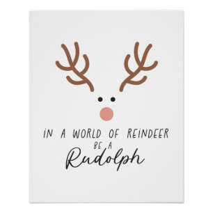 Póster Regalo De Navidad En Un Mundo De Renos