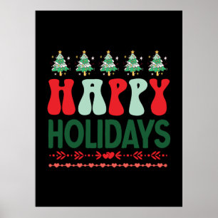 Póster Regalo de Navidad Felices Fiestas