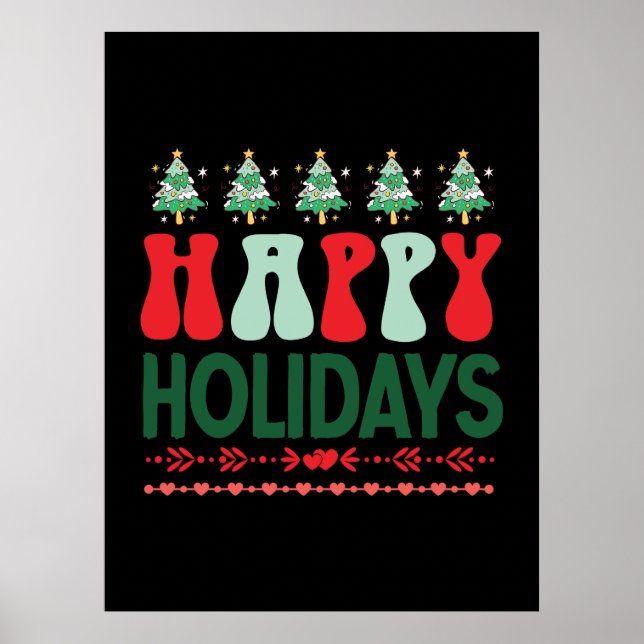 Póster Regalo de Navidad Felices Fiestas (Frente)