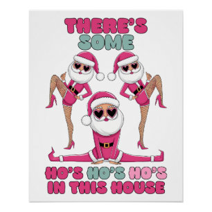 Póster Regalo de Navidad Ho Ho Ho en esta casa