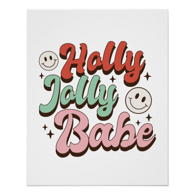 Póster Regalo de Navidad Holly Jolly Babe (Anverso)