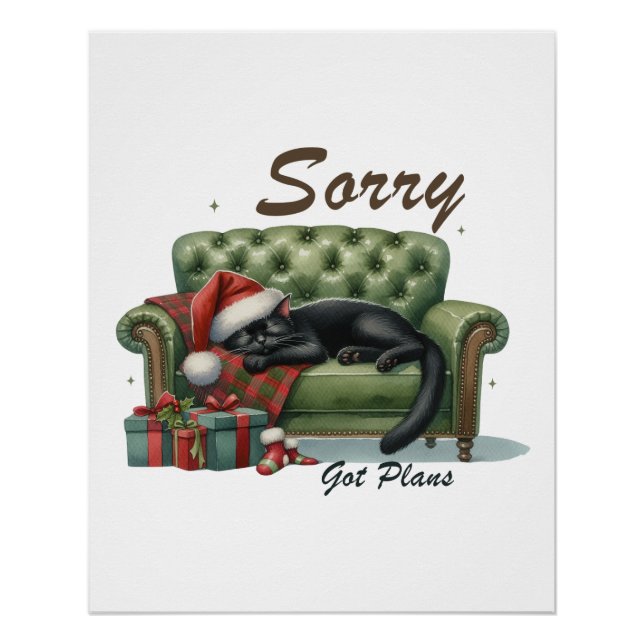Póster Regalo de Navidad Lo siento, tengo planes (Anverso)