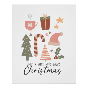 Póster Regalo de Navidad Solo una chica que ama la Navida