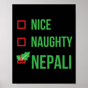 Póster Regalo de Navidades nepalíes de Pajama graciosos
