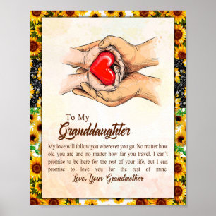 Póster Regalo de nieta Grupo de familiares de las abuela