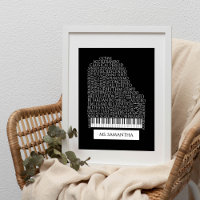 Regalo de nubes de palabras para piano para profes