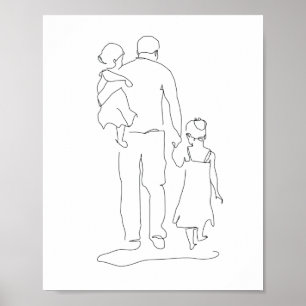 Póster Regalo de padre e hijas, impresión, Prin del Día d