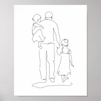 Póster Regalo de padre e hijas, impresión, Prin del Día d