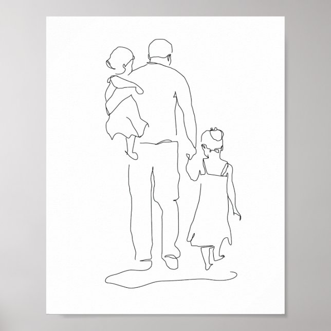 Póster Regalo de padre e hijas, impresión, Prin del Día d (Frente)