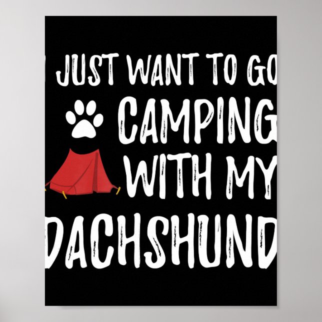Póster Regalo de perro | Camping Con Mi Dachshund (Frente)