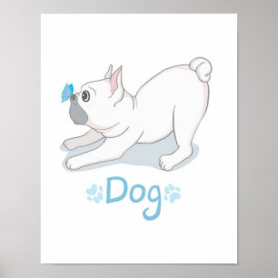 Póster Regalo de perro lindo   Perro gracioso con maripos