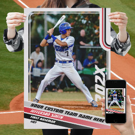 Póster Regalo de Personalizado jugador de béisbol en rojo