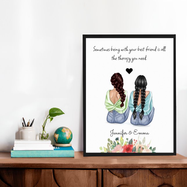 Póster regalo de personalizado para su mejor amigo - elij (Personalised gift for your best friend - choose your quote, Print for best friends)