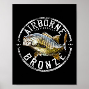 Póster Regalo de pesca con lubina de boca pequeña para ho