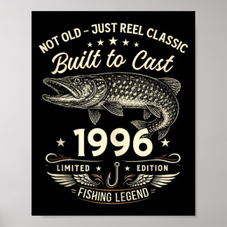 Póster Regalo de pesca para hombres por cumpleaños número