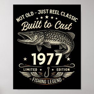 Póster Regalo de pesca para hombres por su cumpleaños núm