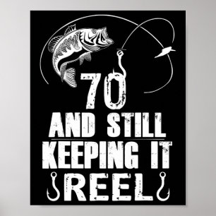 Póster Regalo de pescador para cumpleaños 70 años pescand