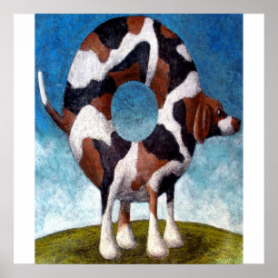 Póster Regalo de pintura Bagel-Beagle
