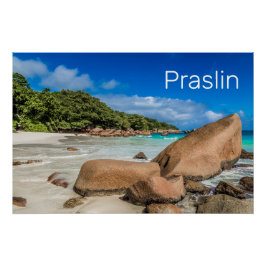 Póster Regalo de playa de Praslin Seychelles Island Anse 