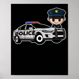 Póster Regalo de policía de policía de coches de personal