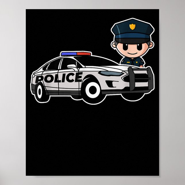 Póster Regalo de policía de policía de coches de personal (Frente)