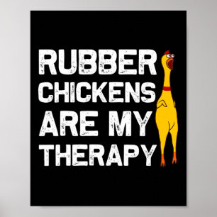 Póster Regalo de pollo de goma divertido para hombres y m