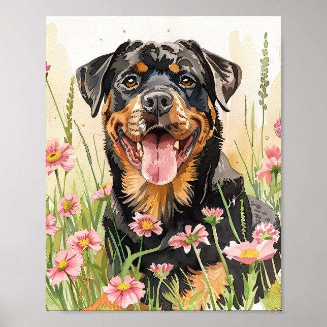Póster Regalo de Poster Rottweiler para los amantes del a (Frente)