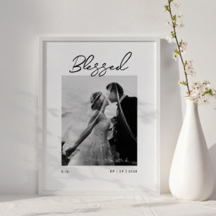 Póster Regalo de recién casados con monograma para pareja