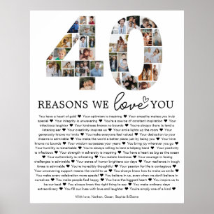 Póster Regalo de recuerdo de collage de fotos de 40 razon