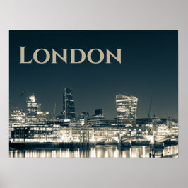 Póster Regalo de recuerdo urbano de London Skyline Panora