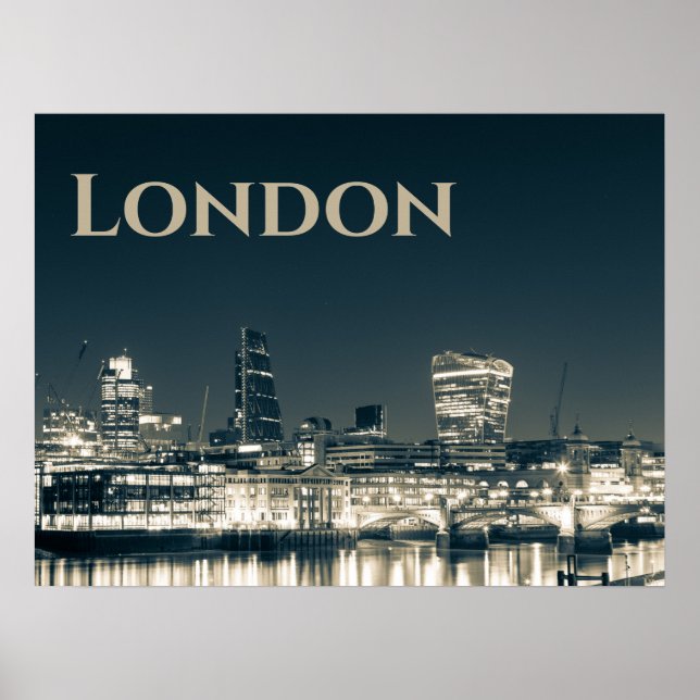 Póster Regalo de recuerdo urbano de London Skyline Panora (Frente)