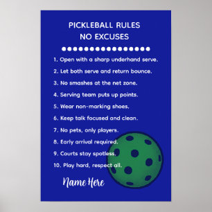 Póster Regalo de reglas personalizadas de pickleball SIN