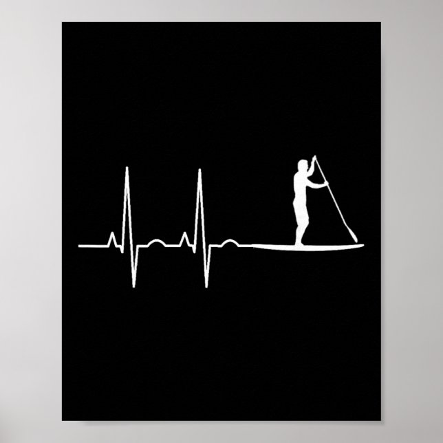 Póster Regalo de remo de corazón de paddle stand up para  (Frente)