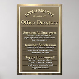 Póster Regalo de retiro de Rótulo de oro de época persona